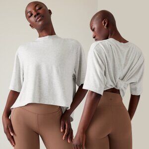 Athleta Bliss Sweatshirt Tee - Heather Gray - Size Medium
